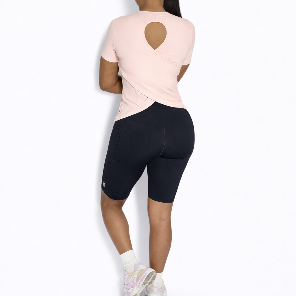 CAS Cross Back Short Sleeve Tops