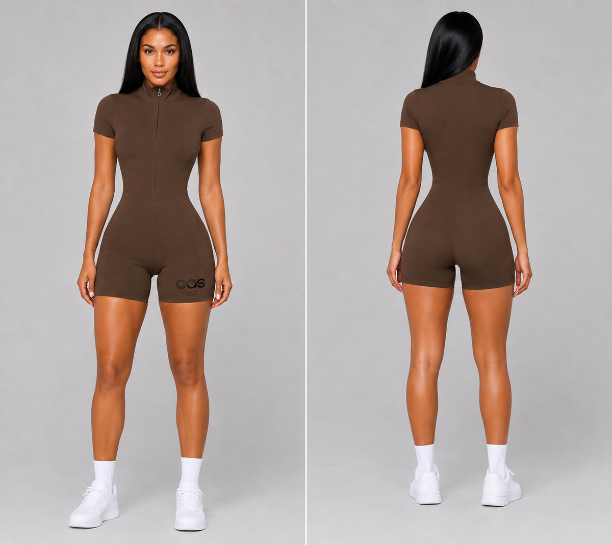 CAS Sculpt & Move Zip Short Romper