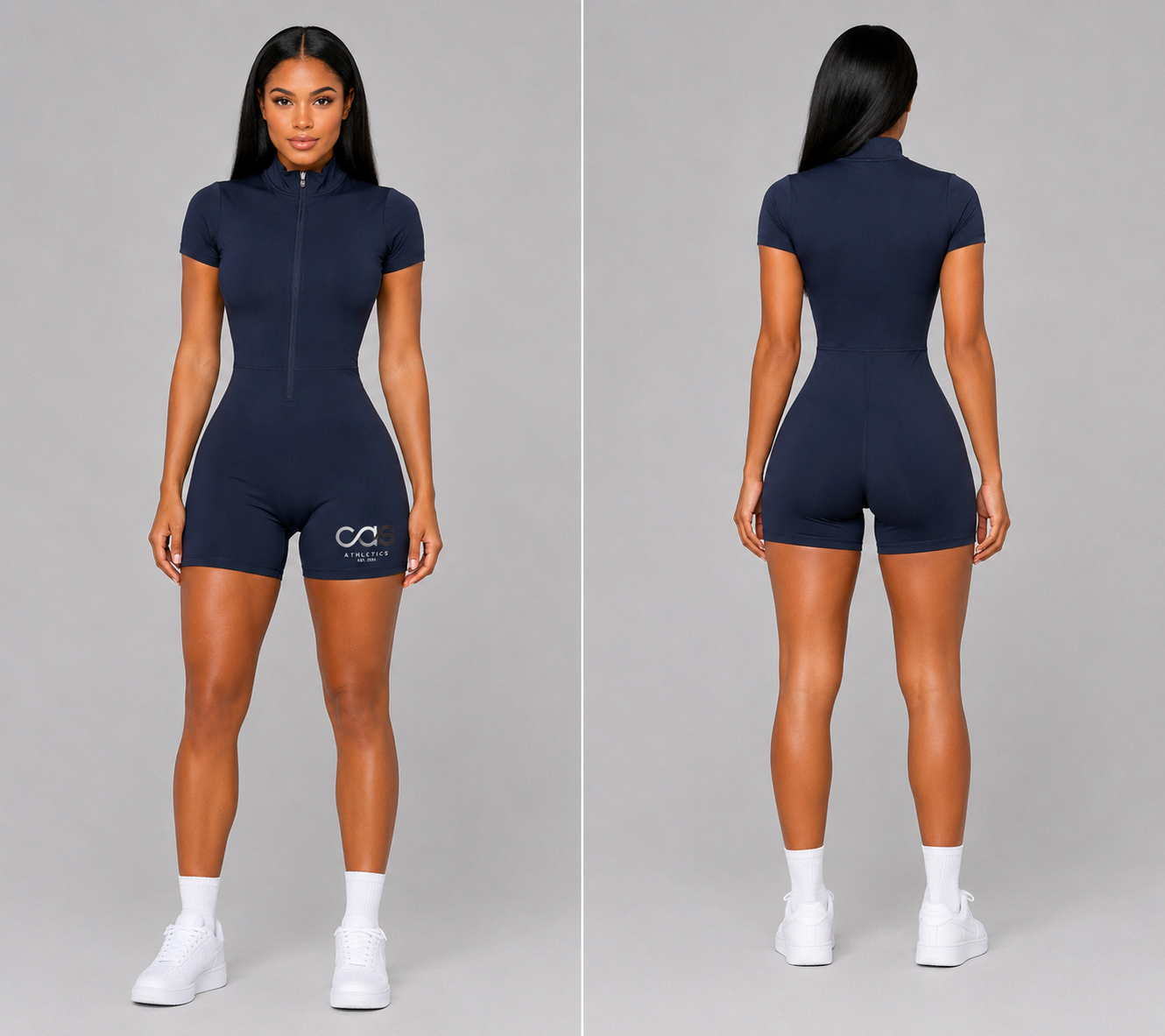 CAS Sculpt & Move Zip Short Romper