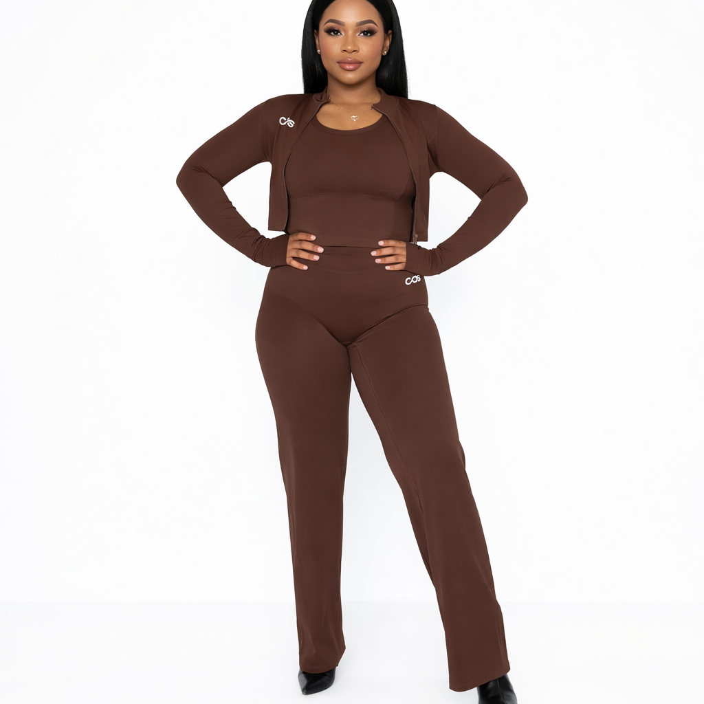 Veloure Flare Pants 3pc Set