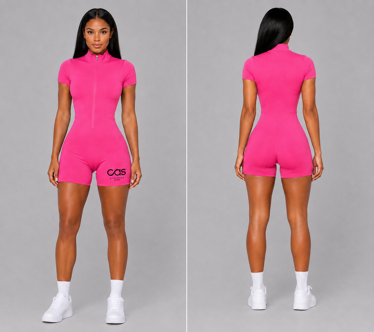 CAS Sculpt & Move Zip Short Romper