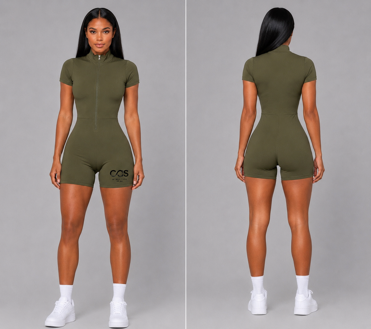 CAS Sculpt & Move Zip Short Romper
